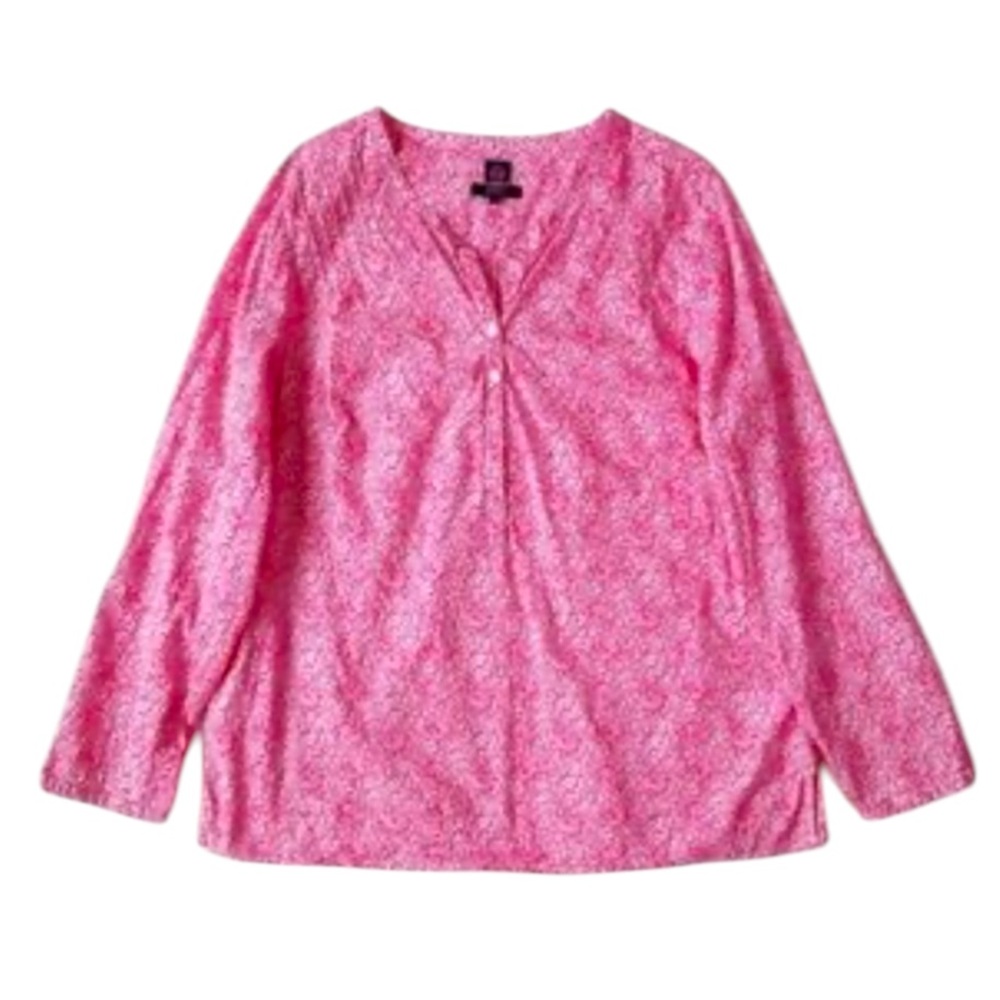 Liberty Art London Tom Daily Red Button Up Blouse Size Small